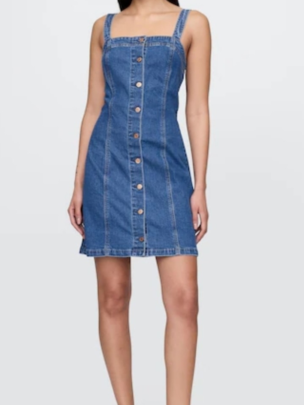 GAP Blue Denim Button-Front Mini Dress XL Tall